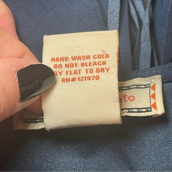 Flying Tomato Blue Faux Suede Southwestern Jacket Fringe Embroidered Small Aztec - Picture 9 of 16